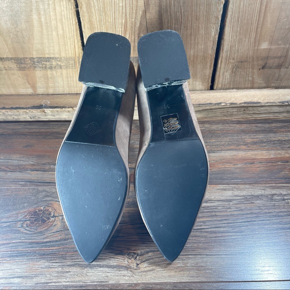 Daniela luxury brand brown gray with block heel womens shoes size 7 (38) - Picture 15 of 16